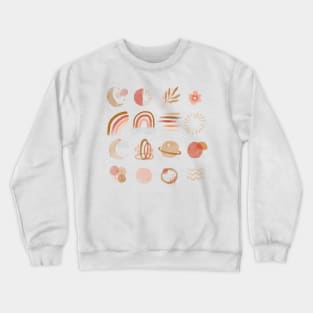 Boho Icons Watercolor Relaxing Calming Art Hand Painted Crewneck Sweatshirt